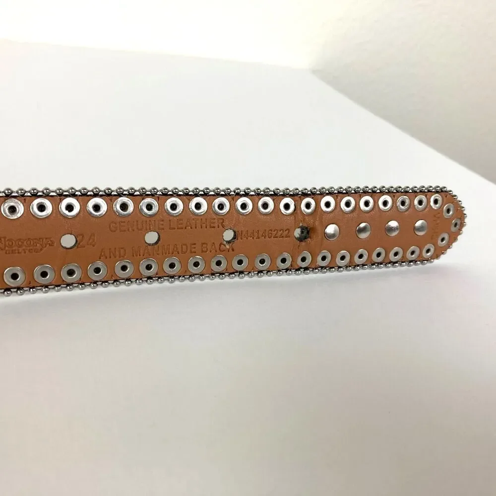Nocona Genuine Leather Camo Belt Size 24 Crystals Studs Rodeo Kids Women